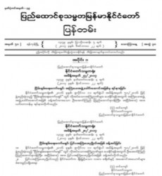  မြန်မာနိုင်ငံတော်ပြန်တမ်း အတွဲ (၇၀)၊ အမှတ် (၅၁)၊ ၂၀၁၇ ခုနှစ် ဒီဇင်ဘာလ ၂၂ ရက် ထုတ် စာစောင်ကို စာပေဗိမာန်စာအုပ် အရောင်းဆိုင်တွင် ဝယ်ယူရရှိနိုင်ပြီ